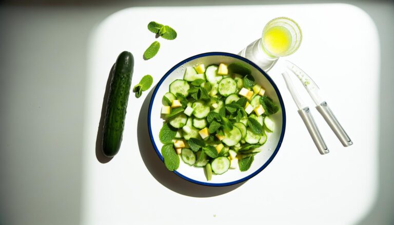 Receta de ensalada refrescante de pepino, manzana y menta