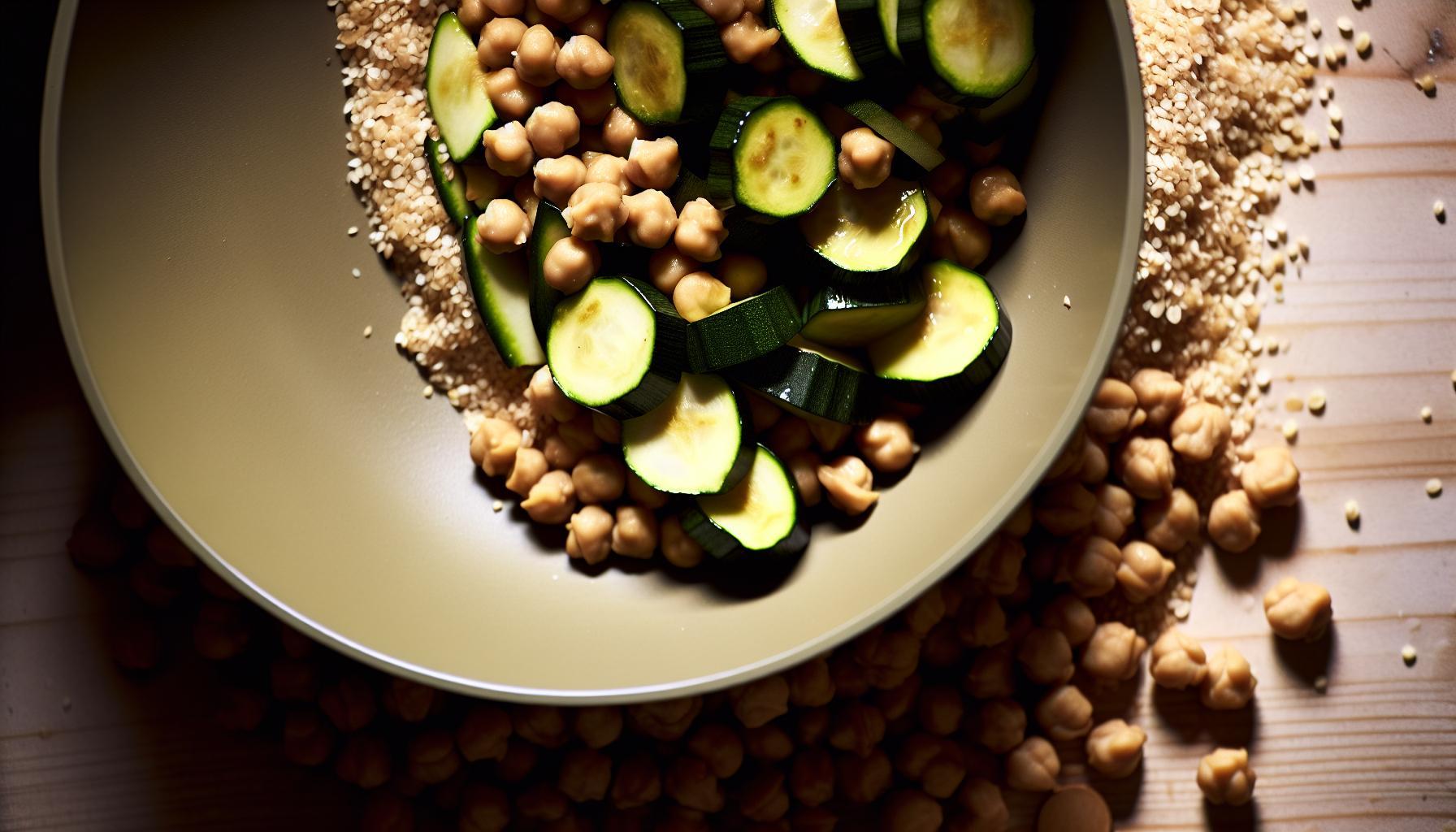 Receta de sofrito de garbanzos y calabacín