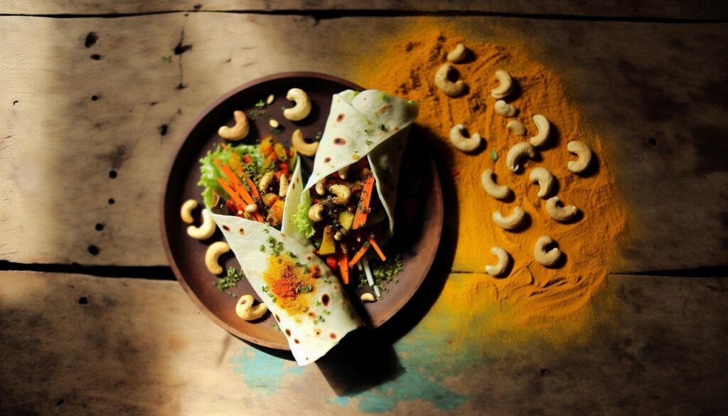 Cashew Turmeric Veggie Wraps Recipe