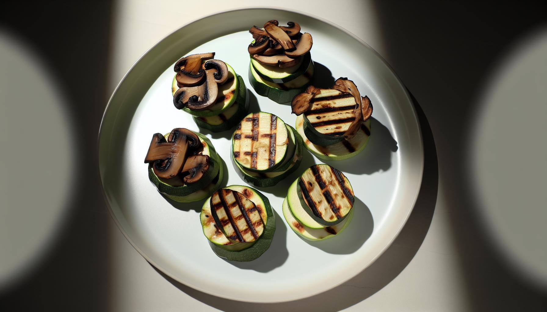 Delicious Grilled Mushroom and Zucchini Stacks Recipe