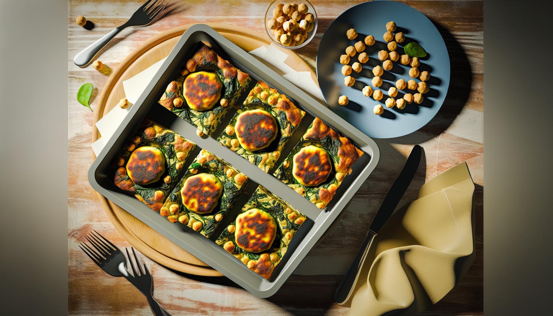 Delicious Baked Chickpea and Spinach Cakes Recipe