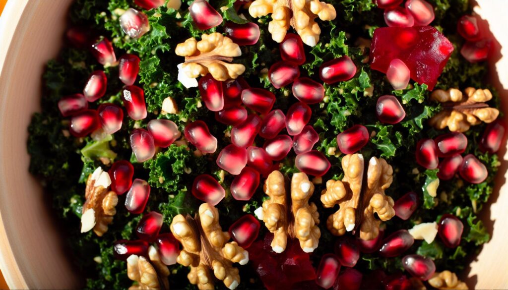 Pomegranate and Walnut Kale Salad Recipe