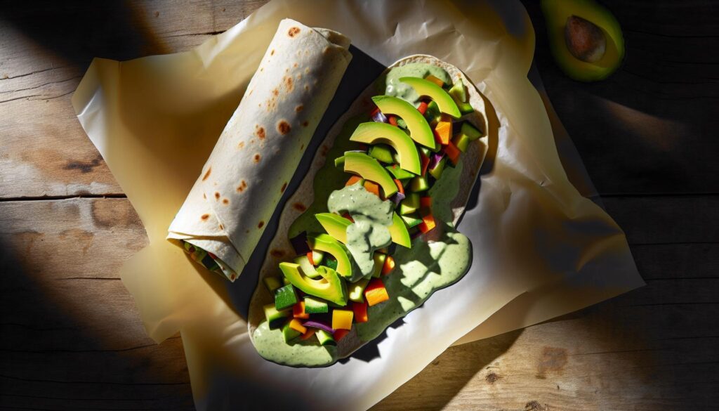 Avocado Tahini Vegetable Wrap Recipe
