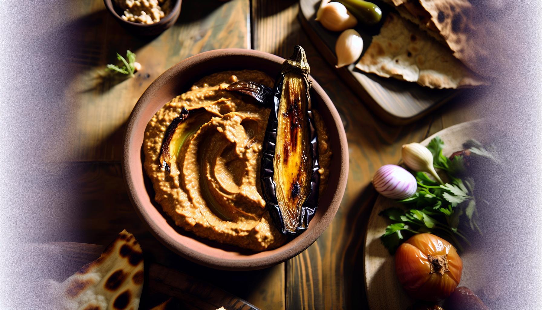 Receta de salsa de berenjena asada con tahini