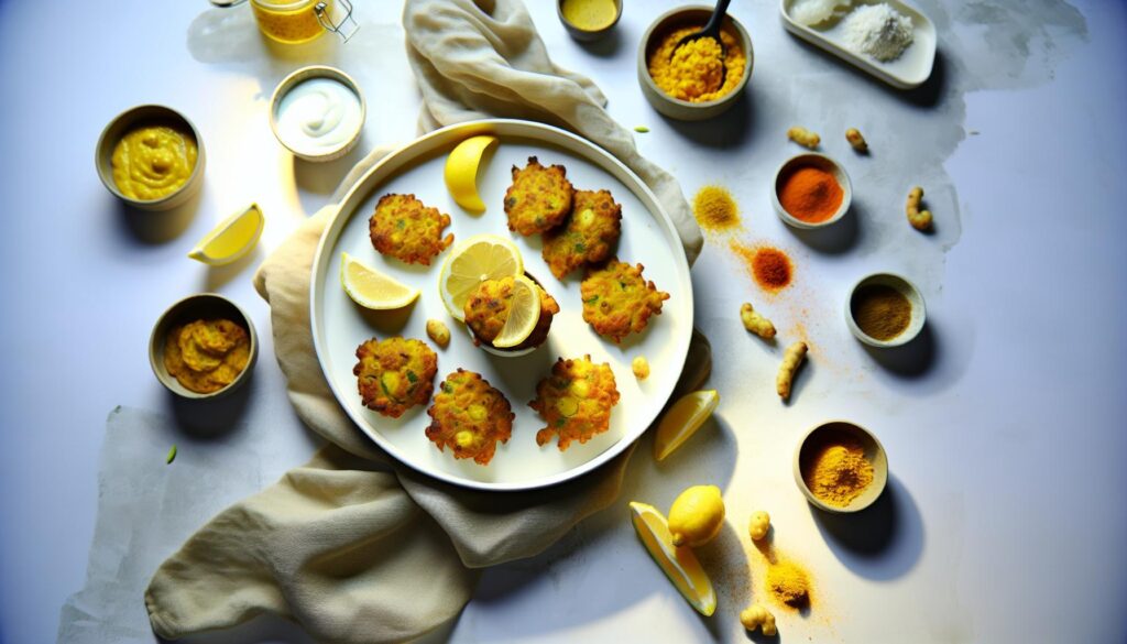 Lemon Turmeric Cauliflower Fritters Recipe
