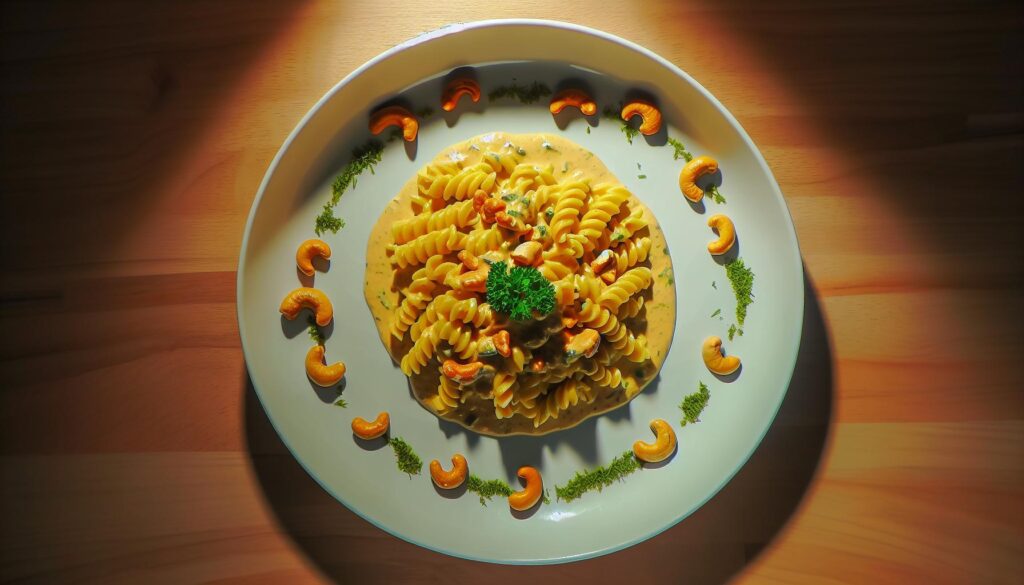 Golden Cashew Cream Sauce Pasta Recipe