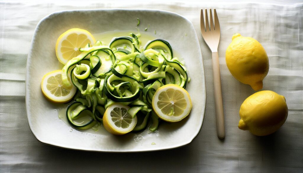 Fresh and Tangy Zucchini Ribbon Salad with Lemon Recipe