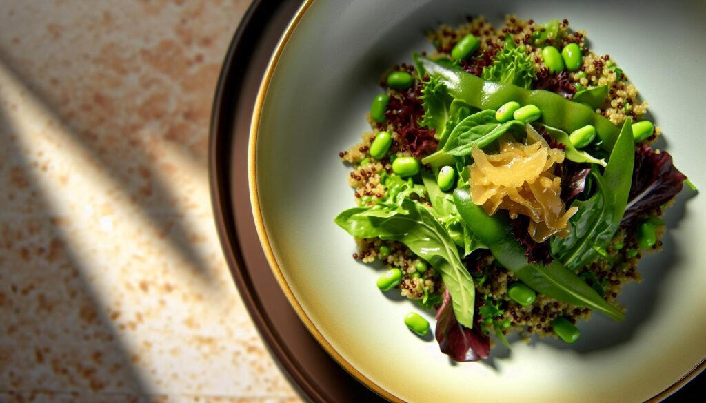 Quinoa and Edamame Salad with Ginger Dressing Recipe