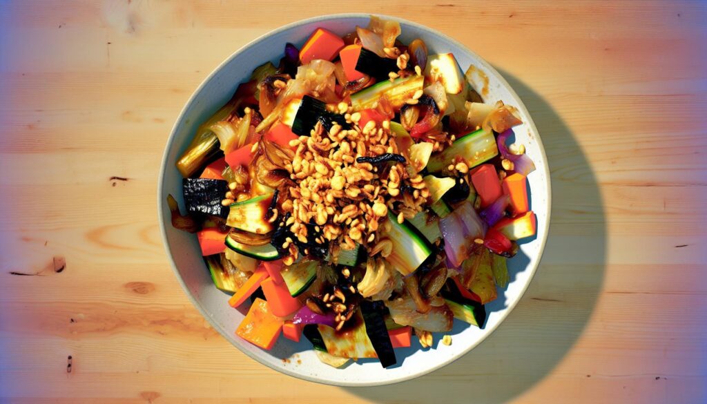 Miso and Ginger Roasted Veggie Bowl Recipe