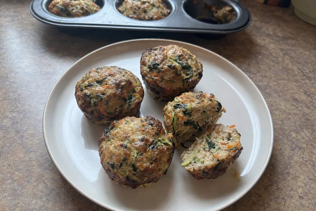 Homemade chicken, Zucchini and Carrot Breakfast Muffins
