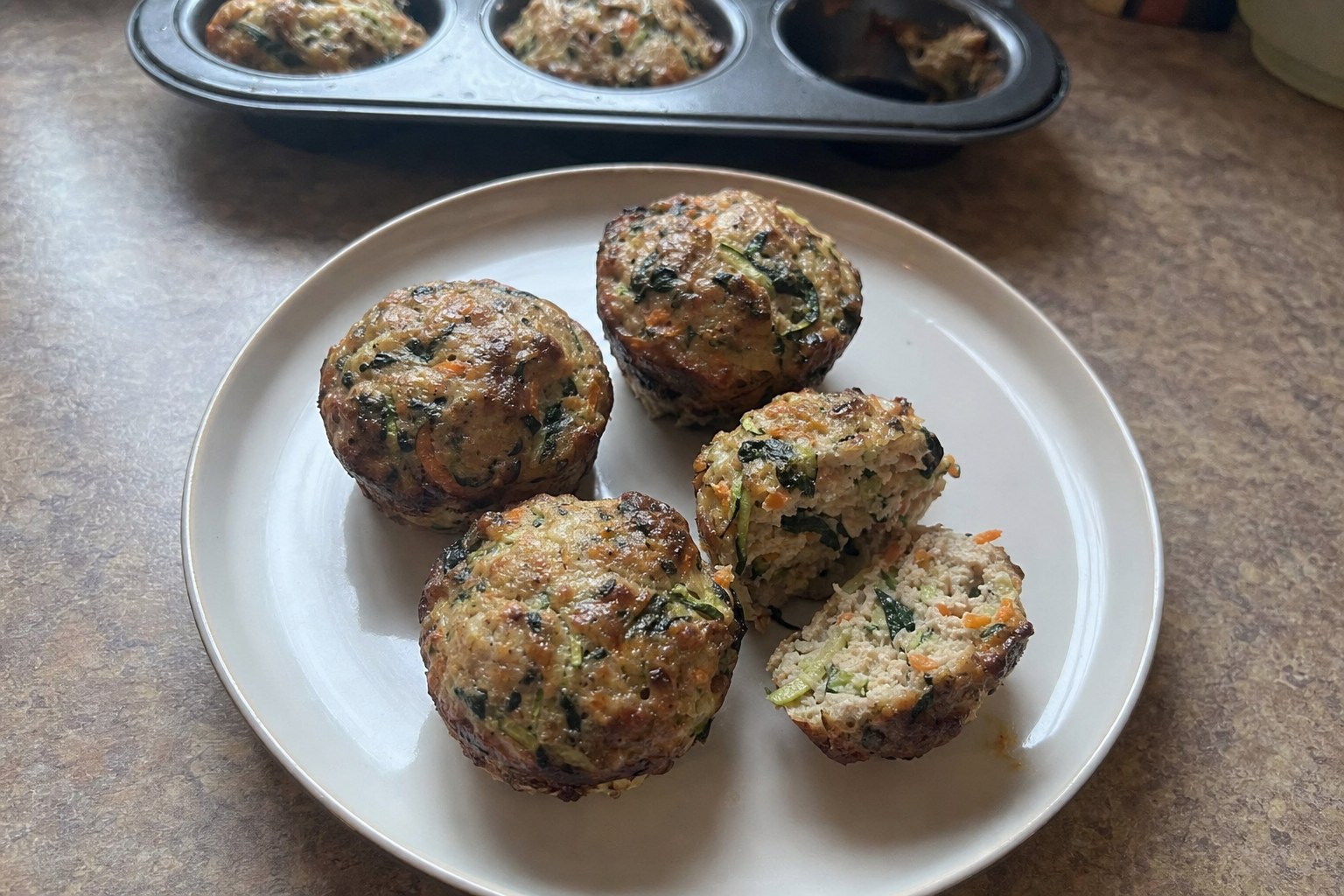 Homemade chicken, Zucchini and Carrot Breakfast Muffins