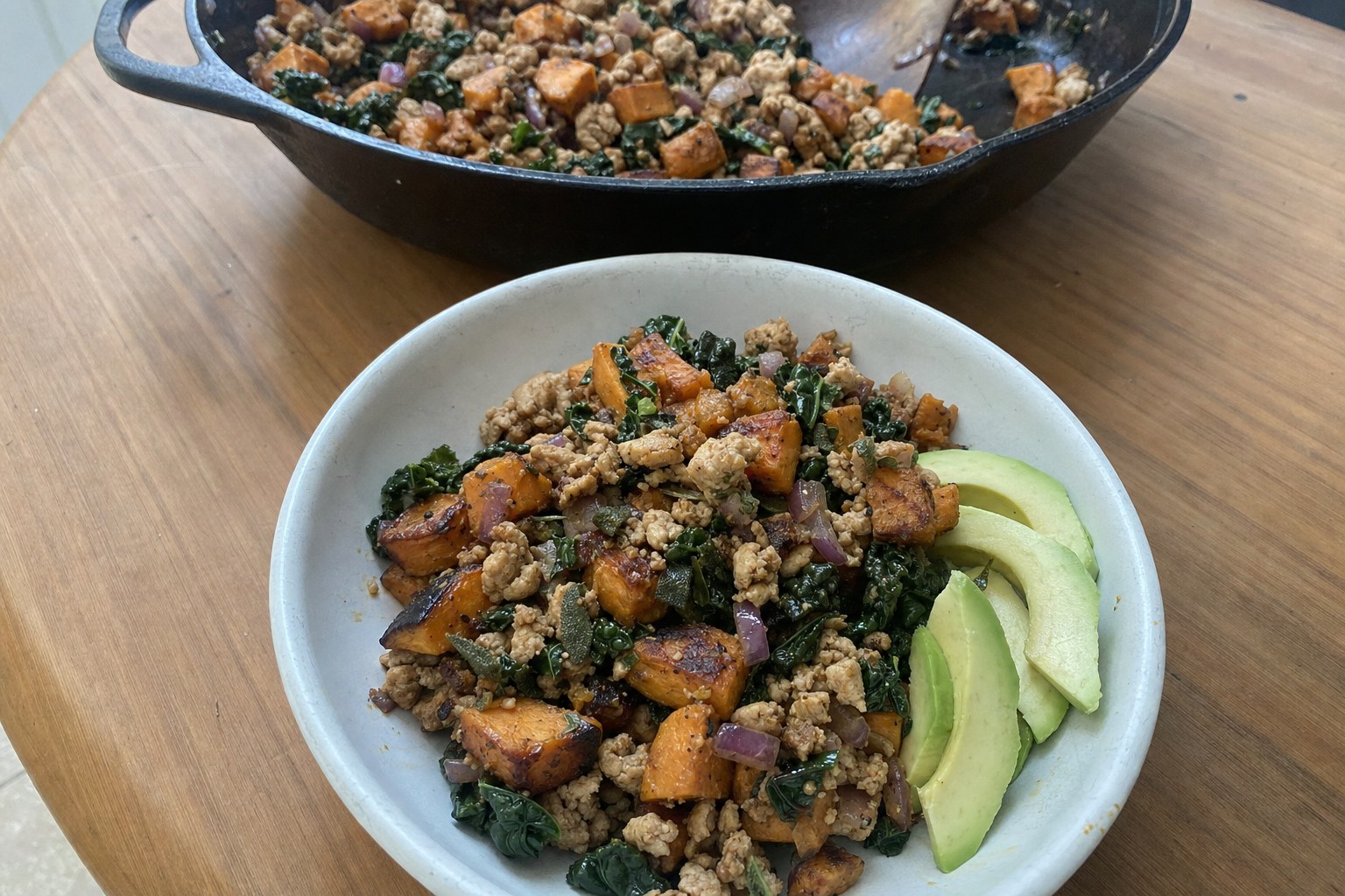 Homemade sweet Potato, Turkey and Sage Breakfast Hash